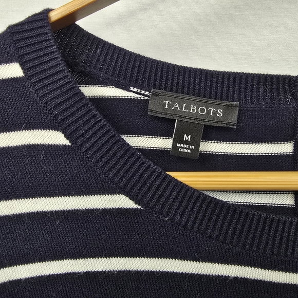 Talbots Striped Corgi Sweater Size Medium - Picture 5 of 10